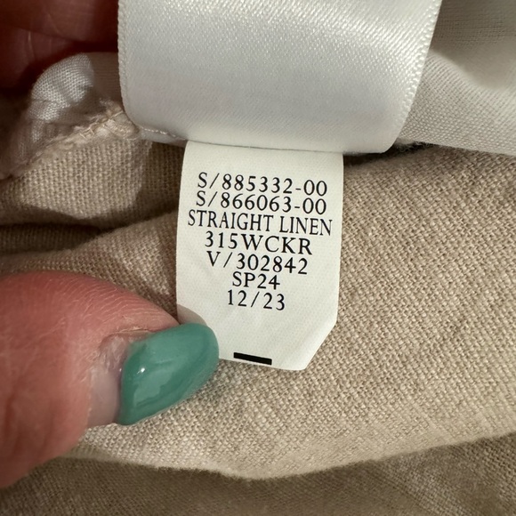 Gap Linen Cotton Blend Pull On with Tie Pants - Picture 7 of 9